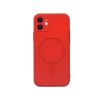 Husa Spate Magsafe Compatibila Cu iPhone 12, Protectie Camera, Microfibra La Interior, Rosu